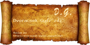 Dvoracsek Győző névjegykártya